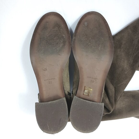 Free People Coast To Coast Otk Over the Knee Suede Tan Taupe Block Heel Boots - Picture 10 of 10